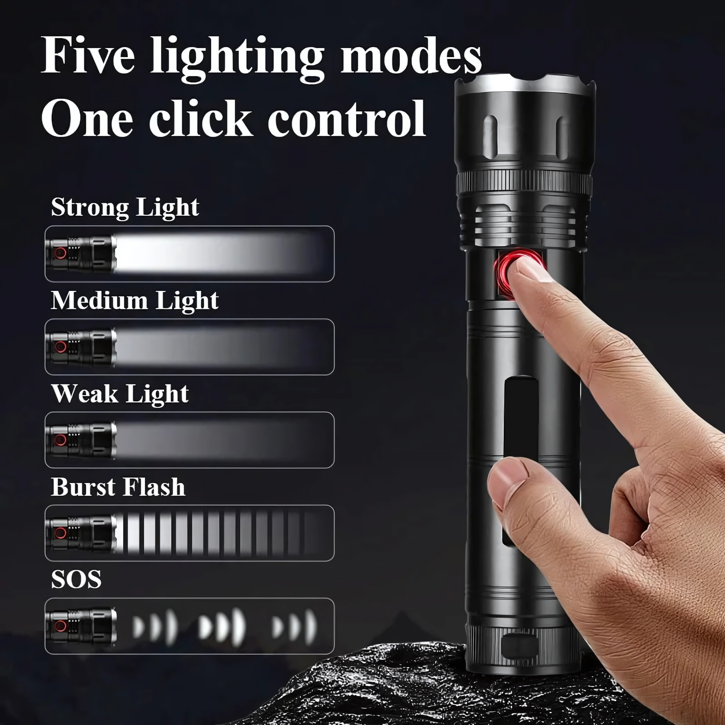 High Range Aluminum Alloy Flashlight & Power Bank