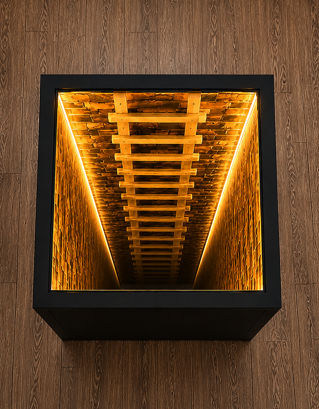 Infinity Mirror LED Table – Luxury 3D Endless Tunnel Coffee Table