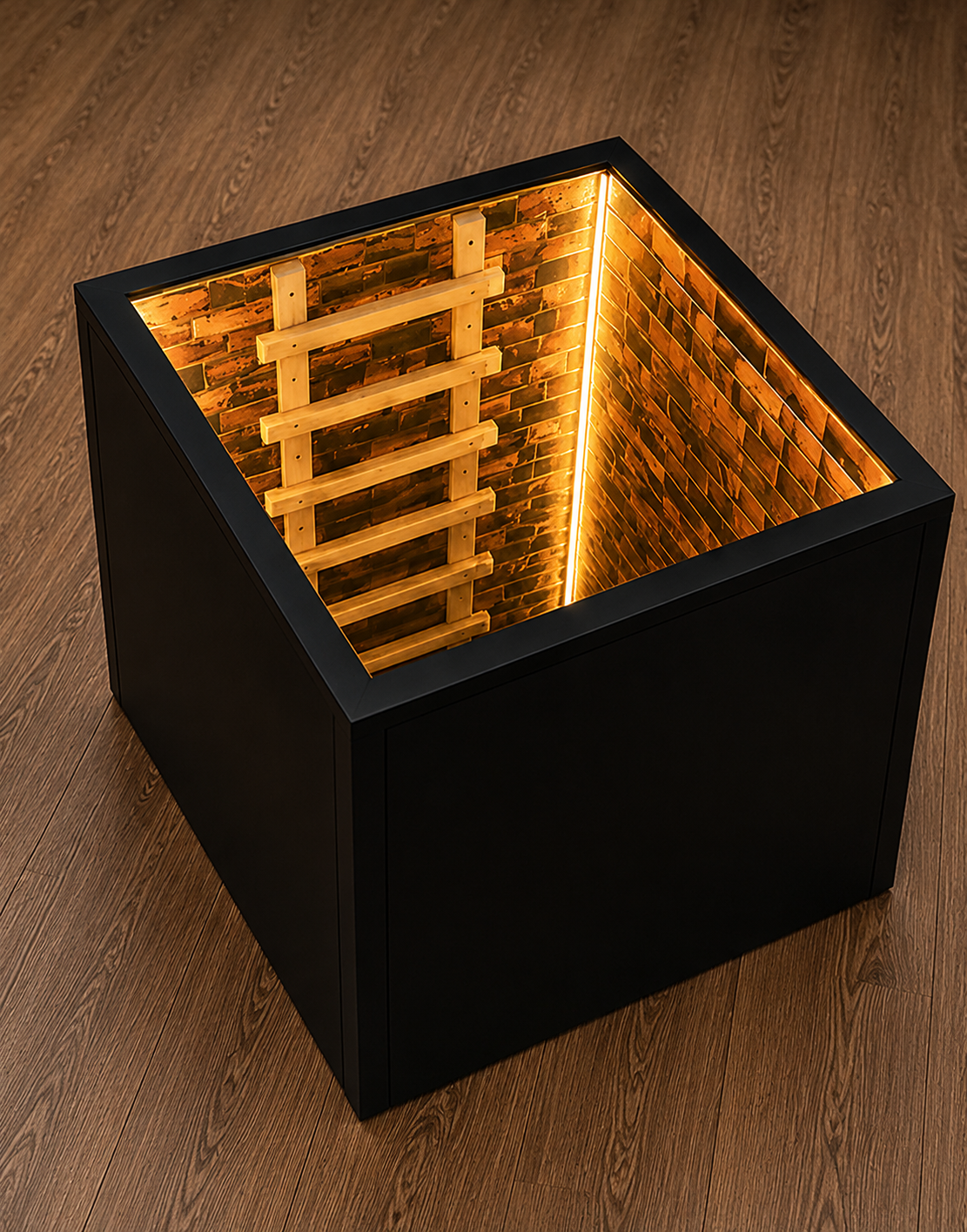 Infinity Mirror LED Table – Luxury 3D Endless Tunnel Coffee Table