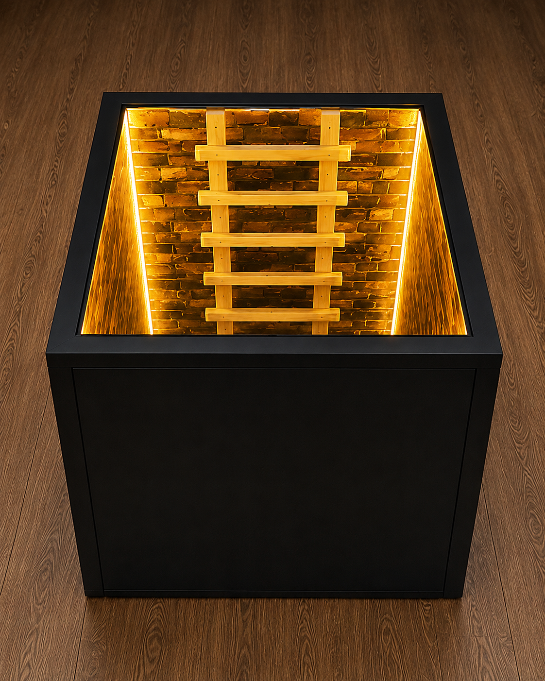 Infinity Mirror LED Table – Luxury 3D Endless Tunnel Coffee Table