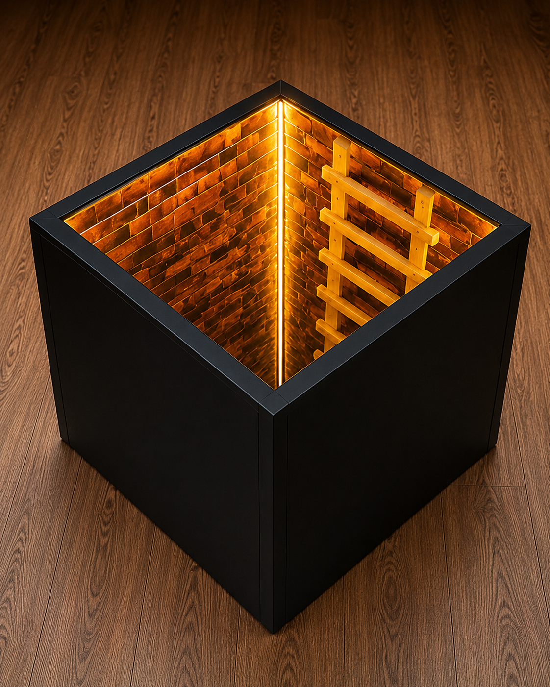 Infinity Mirror LED Table – Luxury 3D Endless Tunnel Coffee Table