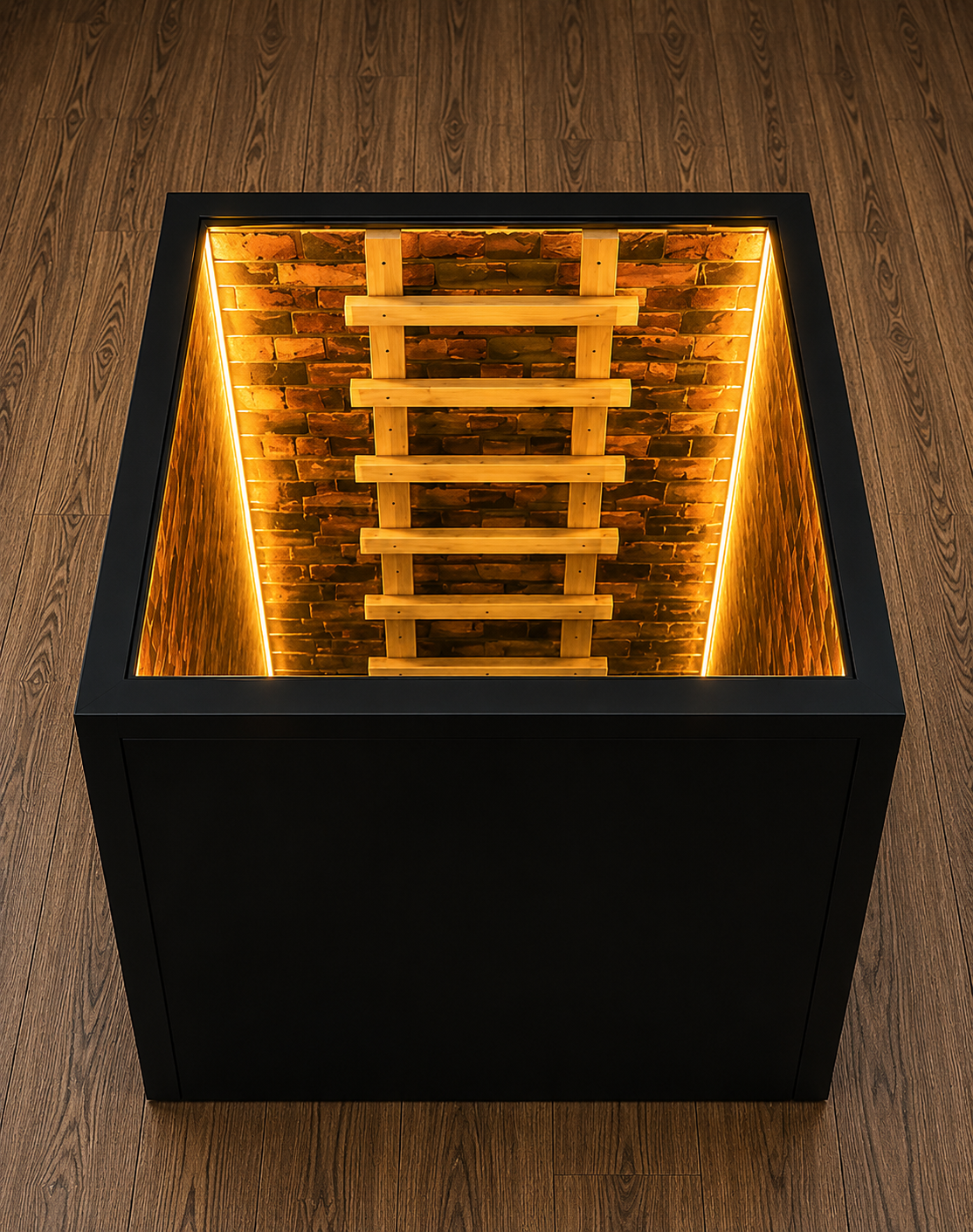 Infinity Mirror LED Table – Luxury 3D Endless Tunnel Coffee Table