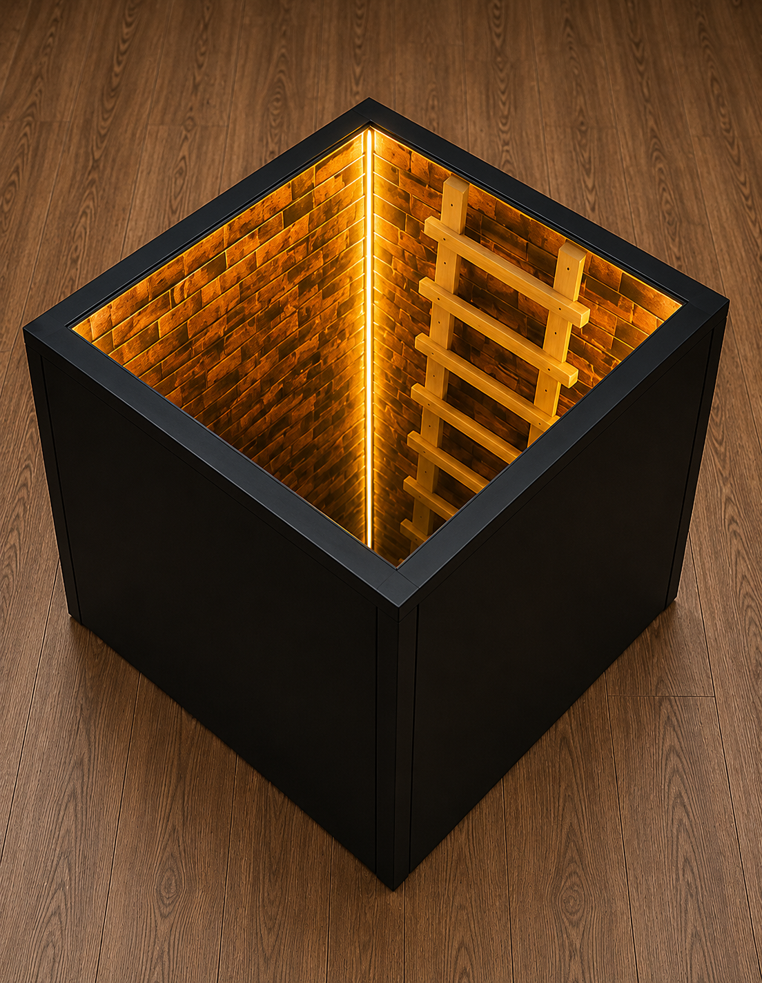 Infinity Mirror LED Table – Luxury 3D Endless Tunnel Coffee Table